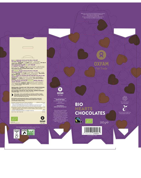 Oxfam Mini Chocolate Hearts 160g