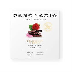 Pancracio Chocolate Rasp & Roses Dark Choc Mini Bar 40g