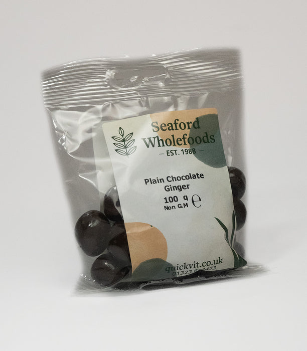 Seaford Wholefoods Plain Chocolate Ginger 100g