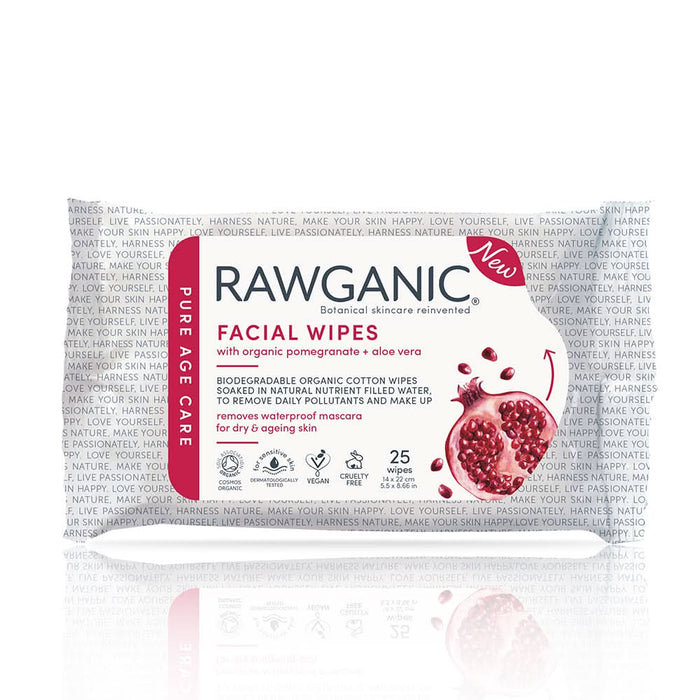 Rawganic Anti-aging Facial Wipes 25 Wipes