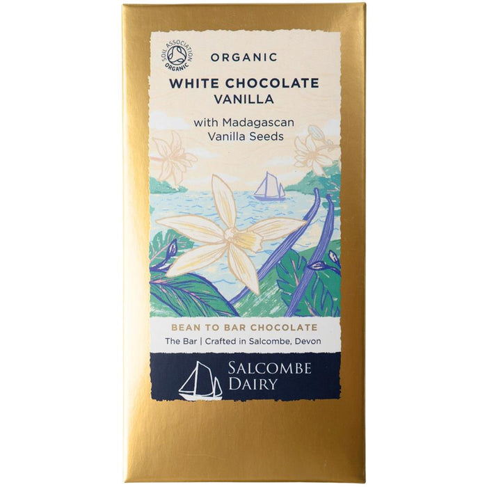 Salcombe Dairy Organic White Choc Vanilla Bar 75g
