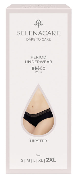 Selenacare Menstrual Undies HpstrBlack2XL