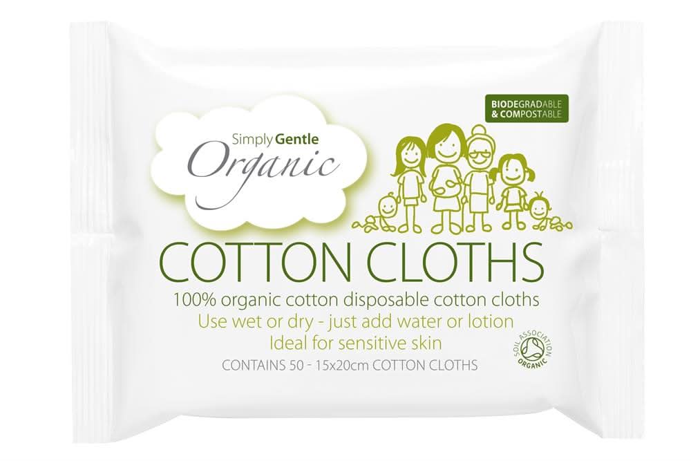 Simply Gentle Cotton Cloths 50 Wipes