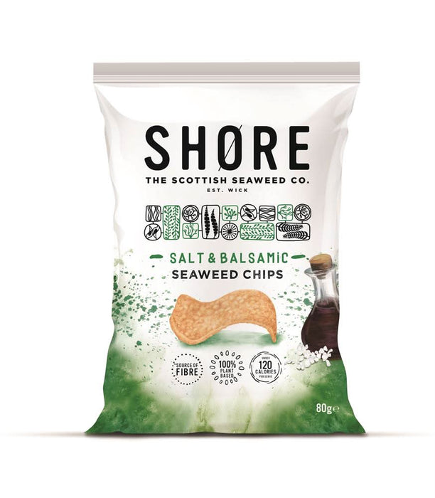 Shore Scottish Seaweed Salt & Balsamic Seaweed Chips 80g