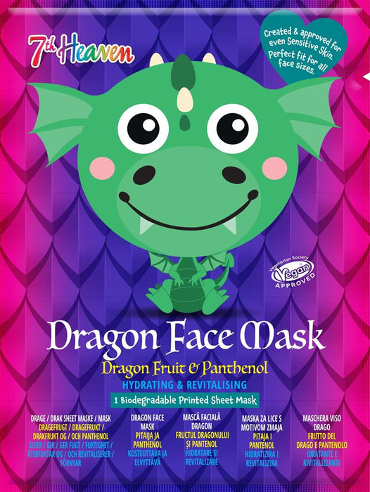 7th Heaven Dragon Animals Face Sheet Mask - Hydrating Skincare