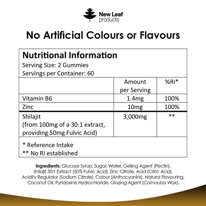 New Leaf Shilajit 60 Gummies