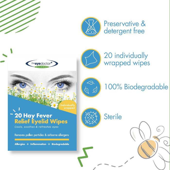 The Eye Doctor Allergy Relief Eyelid Wipes x 20