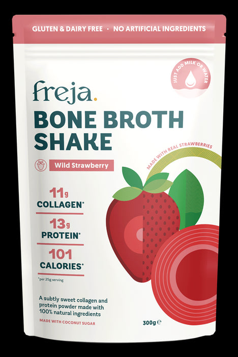 Freja Bone Broth Shake Wild Strawberry 300g