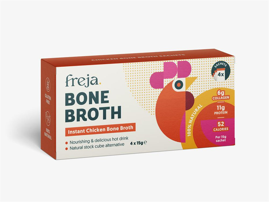 Freja Instant Bone Broth Chicken 4x15g Sachets