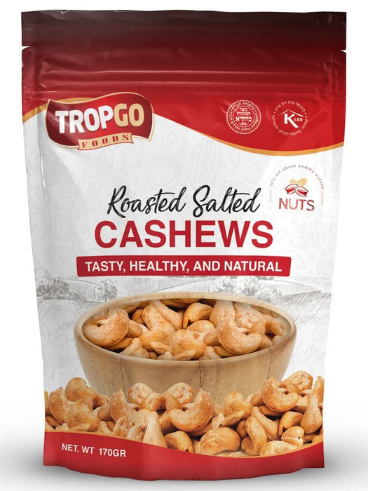 Tropgo Foods Roasted Salted Cashews Bag 170g