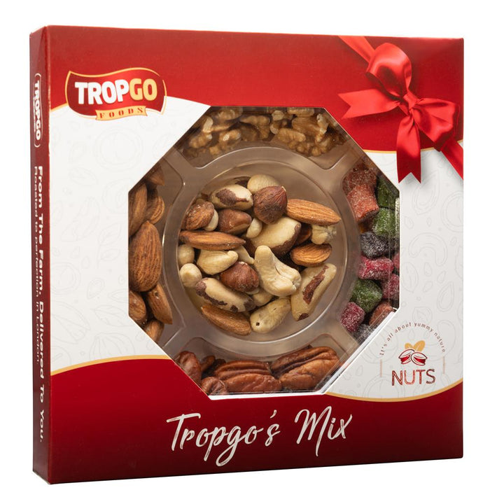 Tropgo Foods Raw Nuts & Fruit gift box 250g
