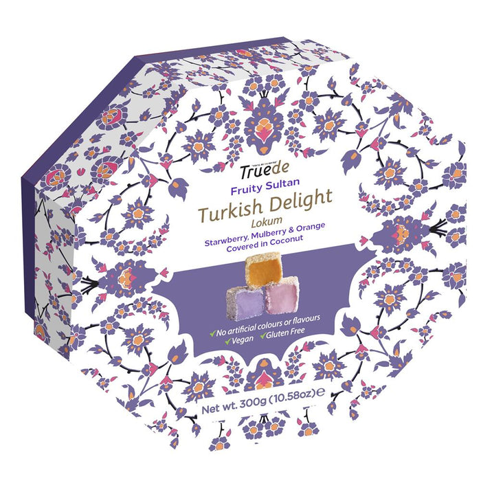 Truede Strawberry Mulberry Orange & Sultana Turkish Delight 300g