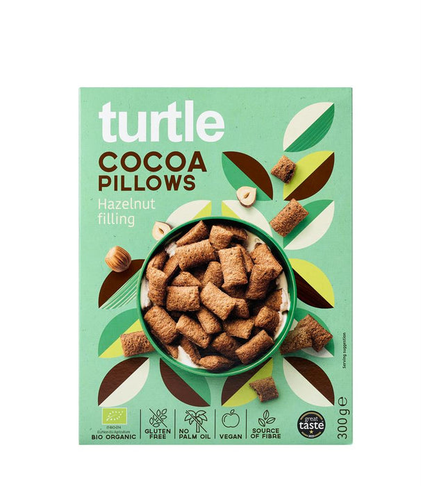 Turtle Organic & Gluten Free Cocoa Pillows with Hazelnut Filling 300g