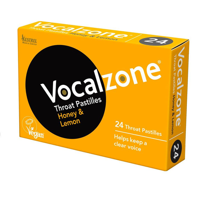 Vocalzone Honey & Lemon Throat Pastilles - Sugar Free x 24