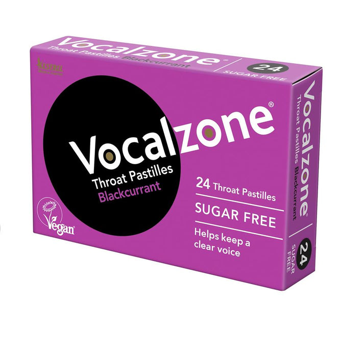 Vocalzone Blackcurrant Throat Pastilles - Sugar-Free x 24