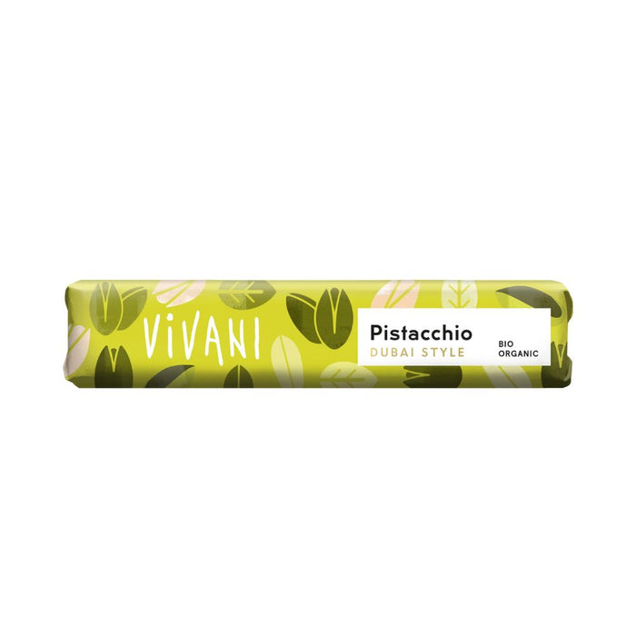 Vivani Organic Pistachio Chocolate Bar Dubai Style 40g