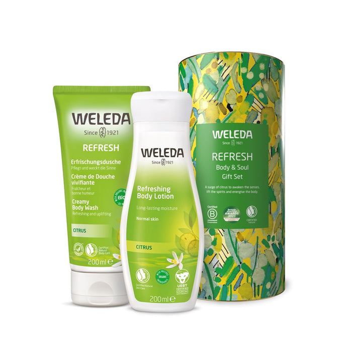 Weleda Refresh Body & Soul Gift Set Body Wash 200ml & Body Lotion 200ml