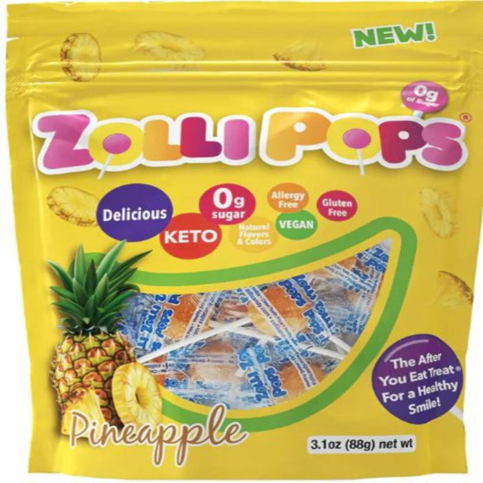 Zolli Pops Pineapple Sugar Free Lollipops 80g