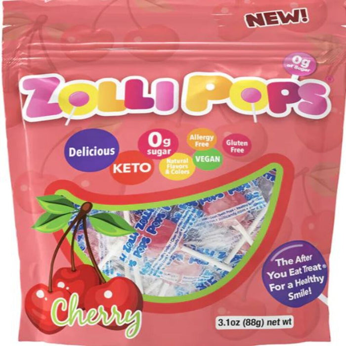 Zolli Pops Cherry Sugar Free Lollipops 80g