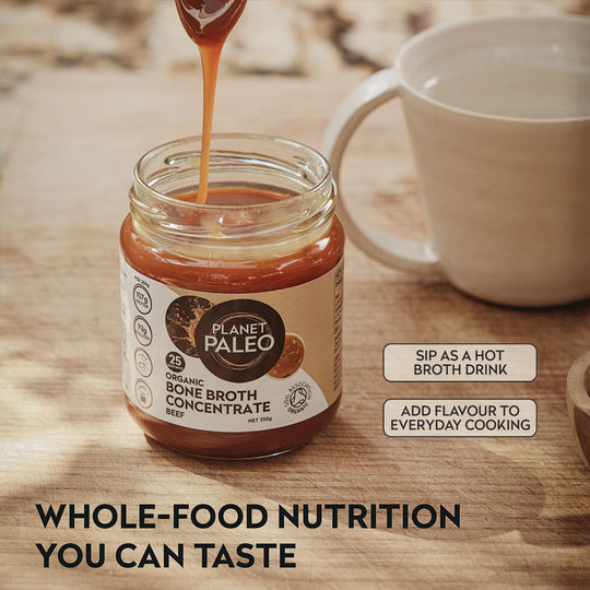 Organic Bone Broth Concentrate 250g - Grass-Fed Beef | Planet Paleo