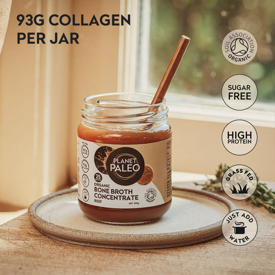 Organic Bone Broth Concentrate 250g - Grass-Fed Beef | Planet Paleo