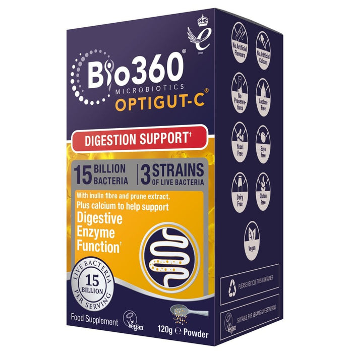 Natures Aid Bio360 OptiGUT-C (15 Billion Bacteria) 120g