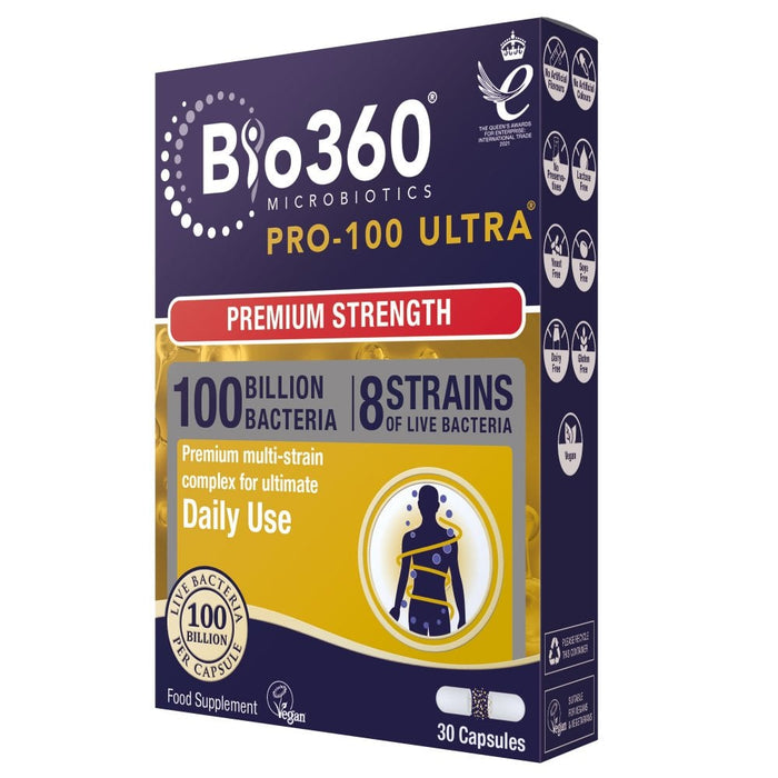 Natures Aid Bio360  Pro-100 ULTRA (100 Billion Bacteria) 30 Capsules