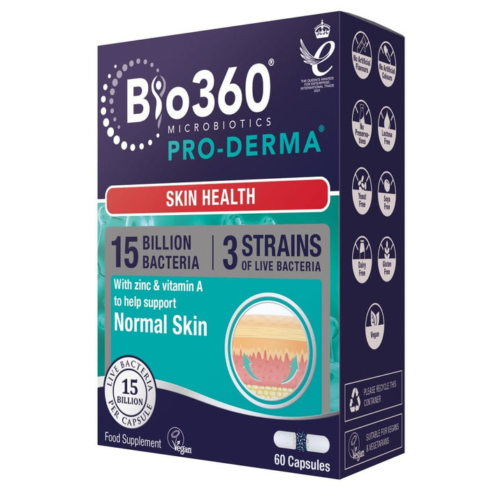 Natures Aid Bio360 Pro-Derma (15 Billion Bacteria) 60 Capsules