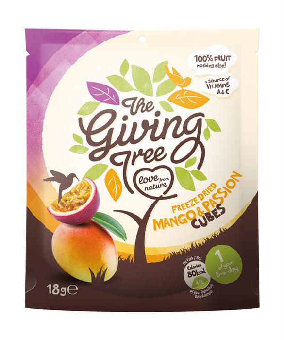 Giving Tree Snacks Mango & Passion Fruit Cubes 18g