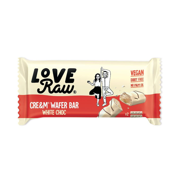 LoveRaw Cream Wafer Bar White Choc 45g
