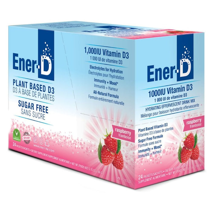 Ener D Vitamin D3 1000IU Raspberry 24 Sachets