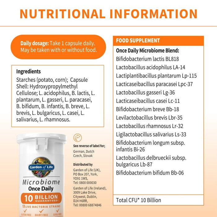 Garden of Life Microbiome Daily 30 Capsules