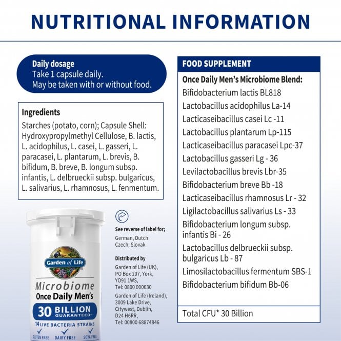 Garden of Life Men's Microbiome 30 Capsules