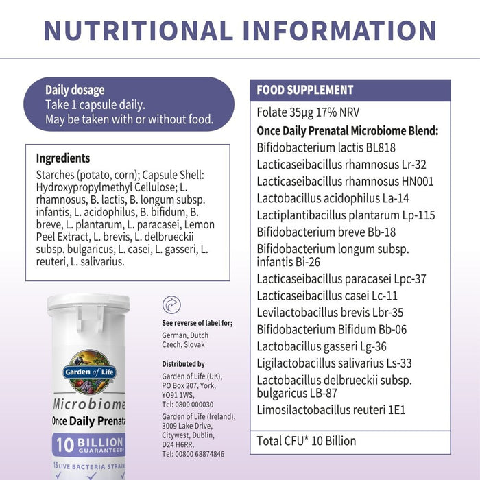 Garden of Life Prenatal 30 Capsules