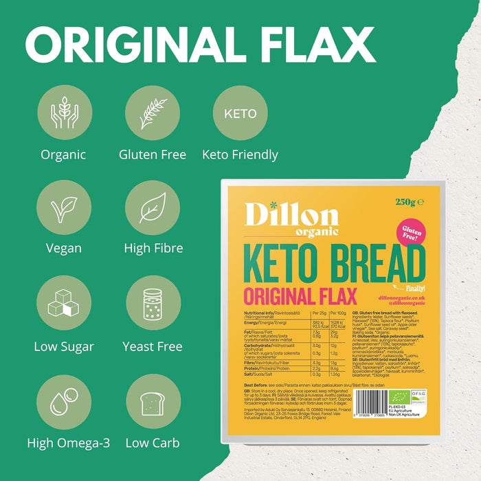 Dillon Organic Gluten Free Flax Bread 250g