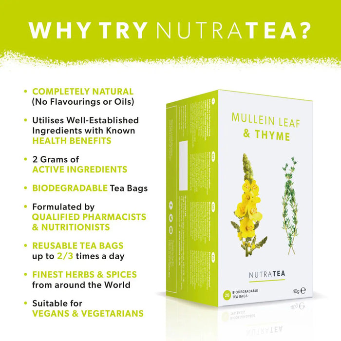 Nutra Mullein Leaf & Thyme Tea 20 Bags