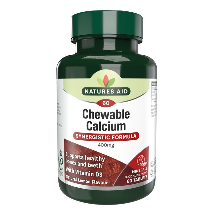 Natures Aid Chewable Calcium 400mg 60 Tablets