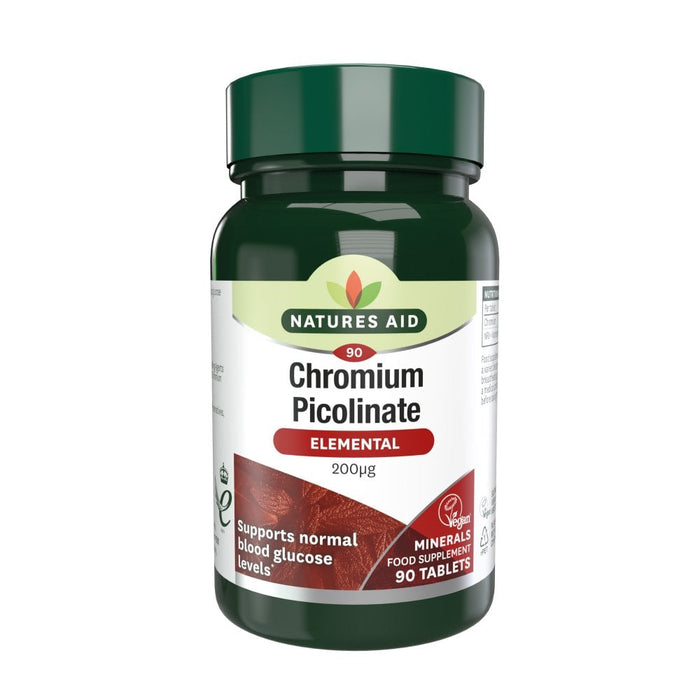 Natures Aid Chromium Picolinate 200mcg elemental 90 Tablets