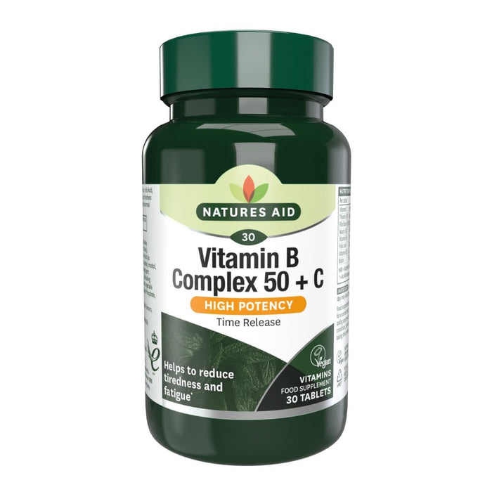 Natures Aid Vitamin B Complex 50 With Vitamin C 30 Tablets