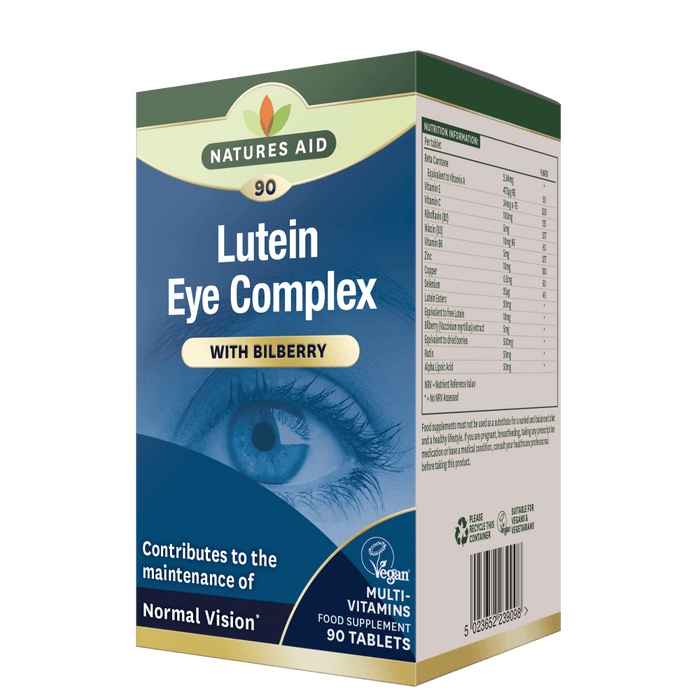 Natures Aid Lutein Eye Complex with Bilberry 90 Tablets