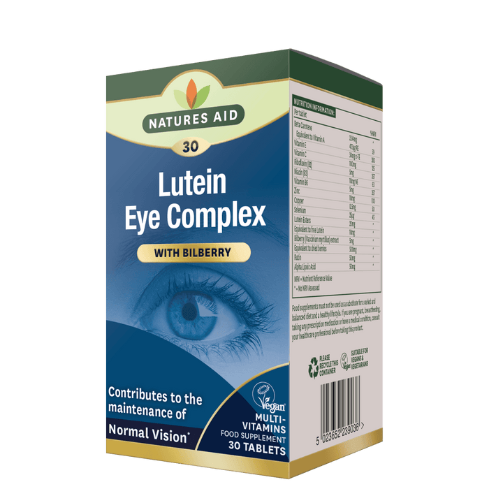 Natures Aid Lutein Eye Complex with Bilberry 30 Tablets