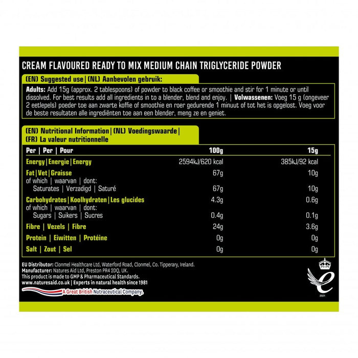 Natures Aid MCT Creamer 225g