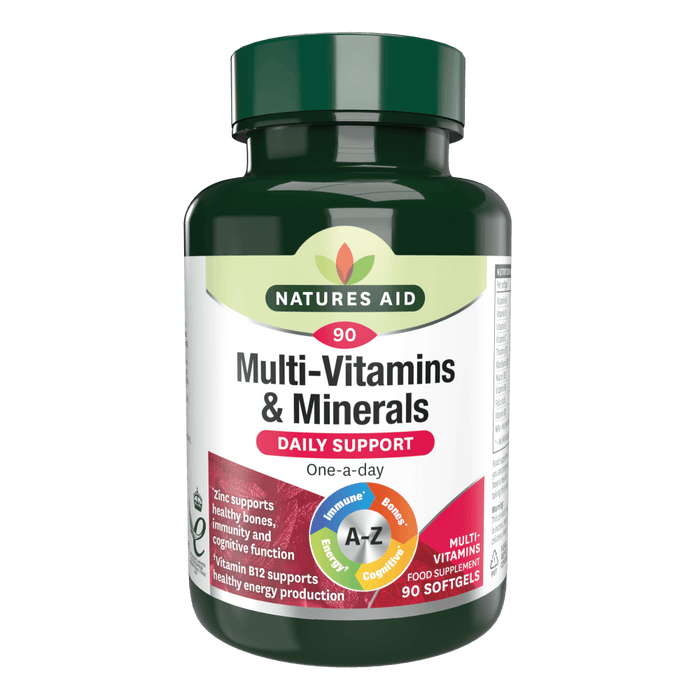 Natures Aid Multi-Vitamins & Minerals (with iron) 90 Capsules