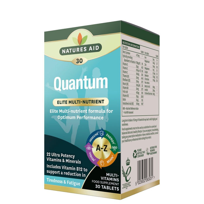 Natures Aid Quantum Super Strength Multi-Vitamin & Minerals 30 Tablets