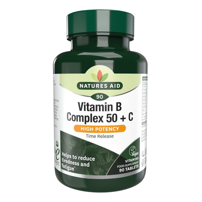 Natures Aid Vitamin B Complex 50 with Vitamin C 90 Tablets