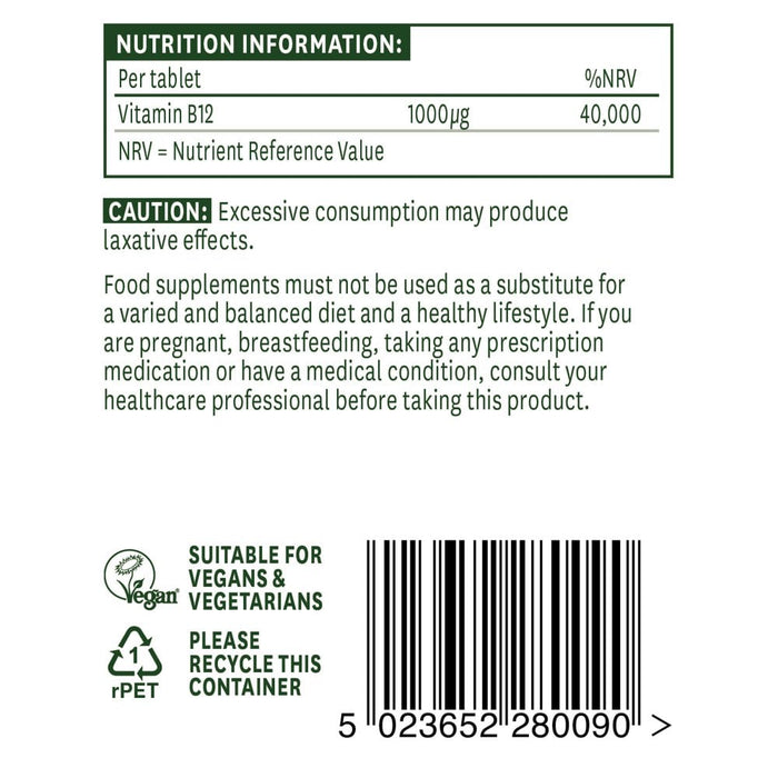 Natures Aid Vitamin B12 1000ug (Sublingual) 180 Tablets