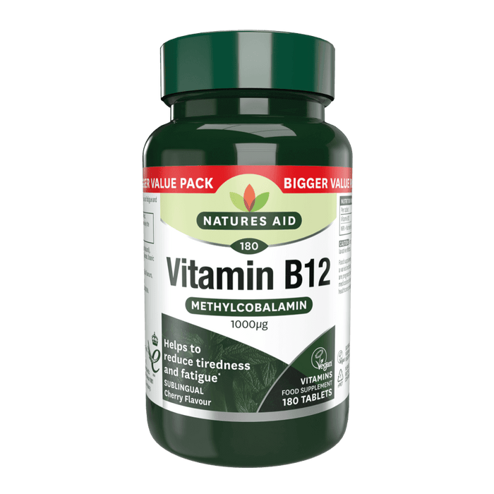 Natures Aid Vitamin B12 1000ug (Sublingual) 180 Tablets