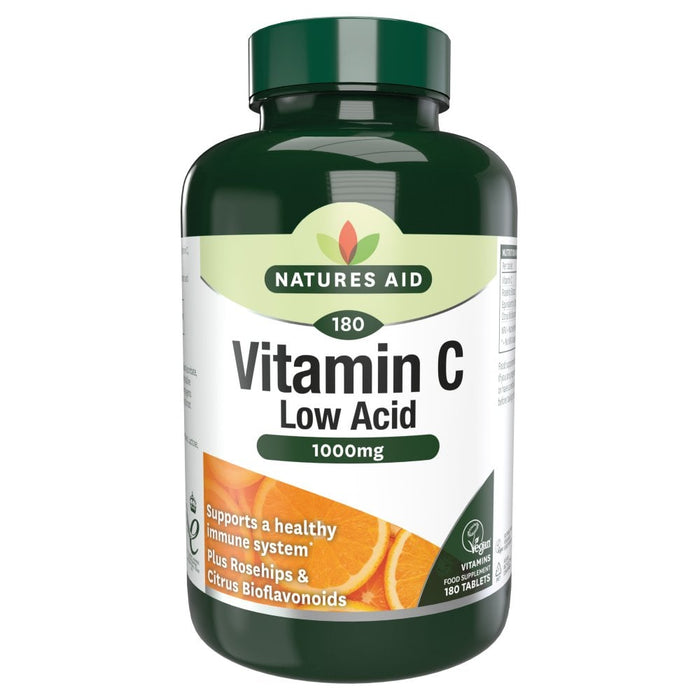 Natures Aid Vitamin C 1000mg Low Acid Formula 180 Tablets
