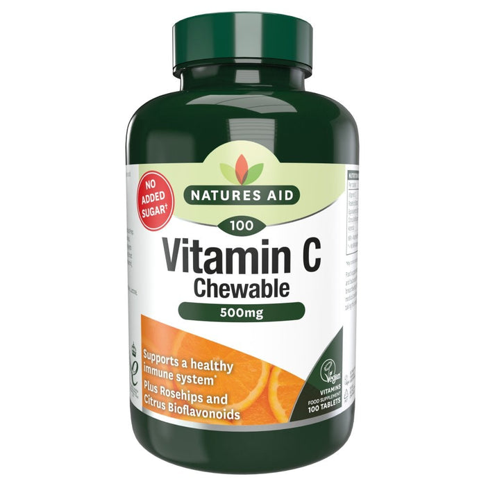 Natures Aid Vitamin C - 500mg Sugar Free (Chewable) 100 Tablets