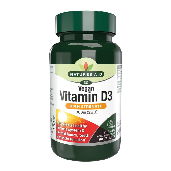 Natures Aid Vegan Vitamin D3 1000iu 60 Tablets